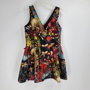 VANITY PROJECT Woman UK 12/ US 8/M Multi-Colored skulls Sleeveless tunic top